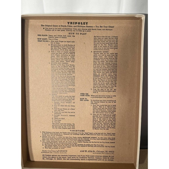 1989 Deluxe Edition Tripoley•Michigan Rummy, Hearts & Poker - Picture 3 of 4